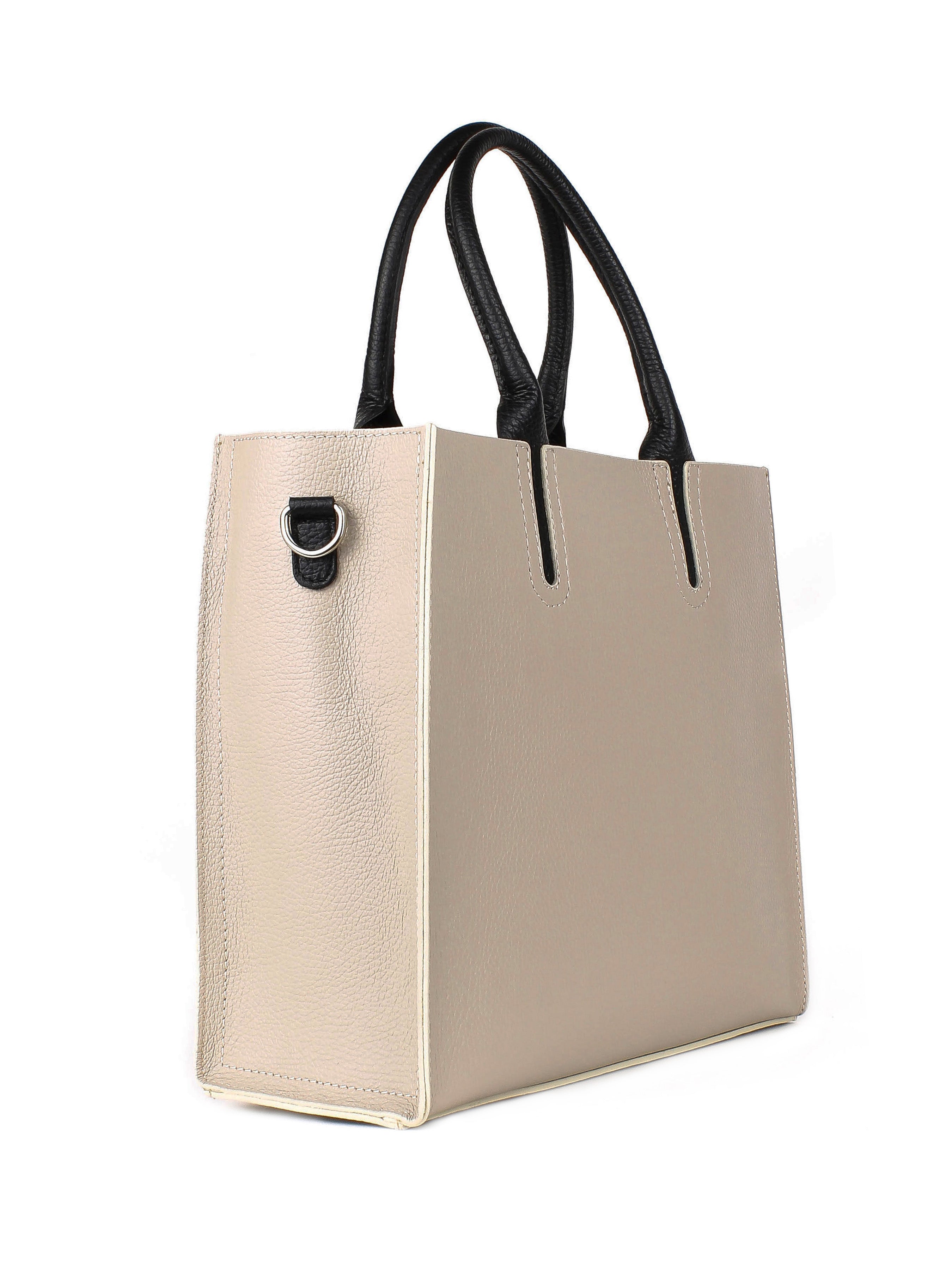 Bolso Tote de piel italiana Beige 2755-11-32