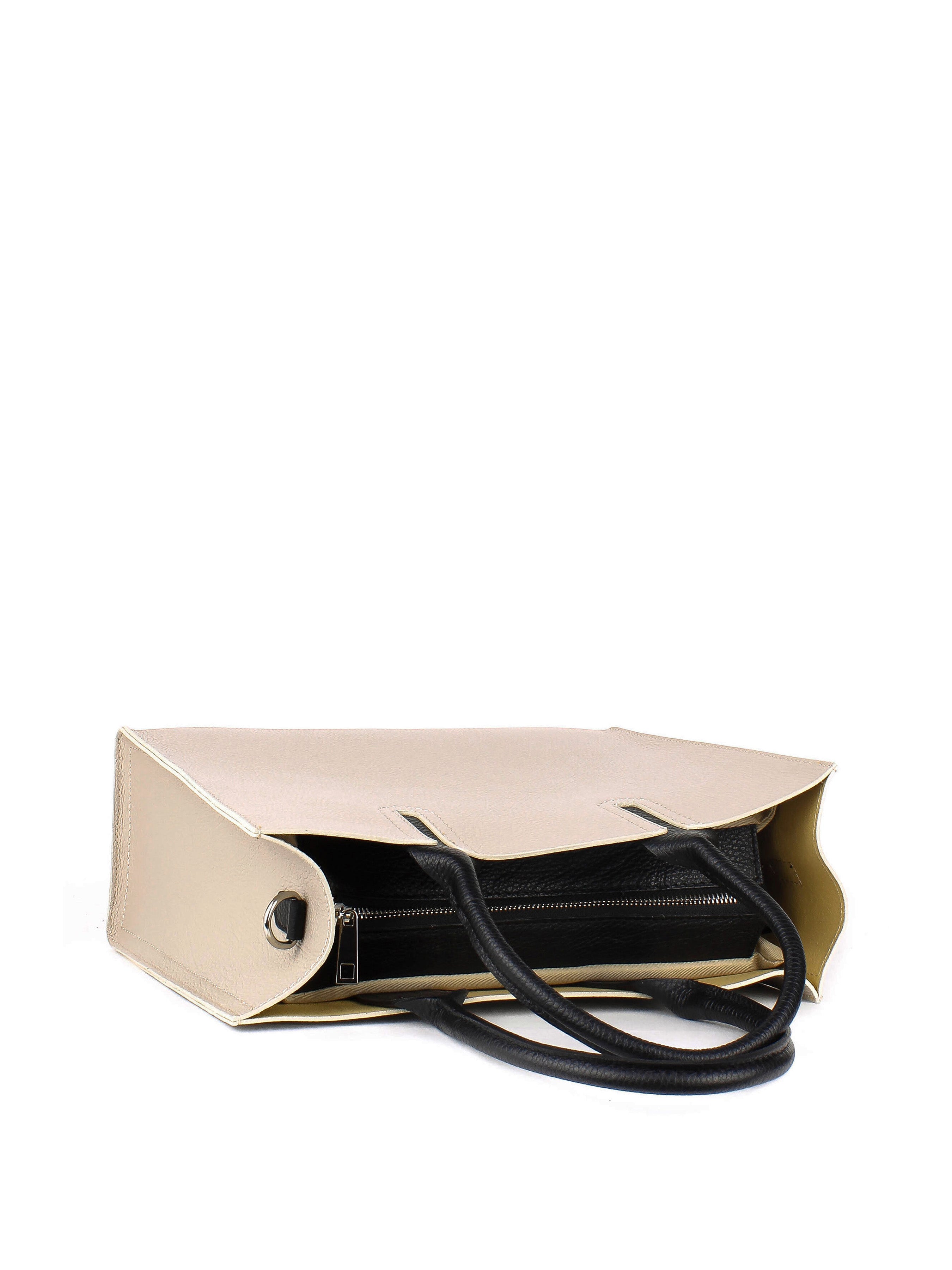 Bolso Tote de piel italiana Beige 2755-11-32