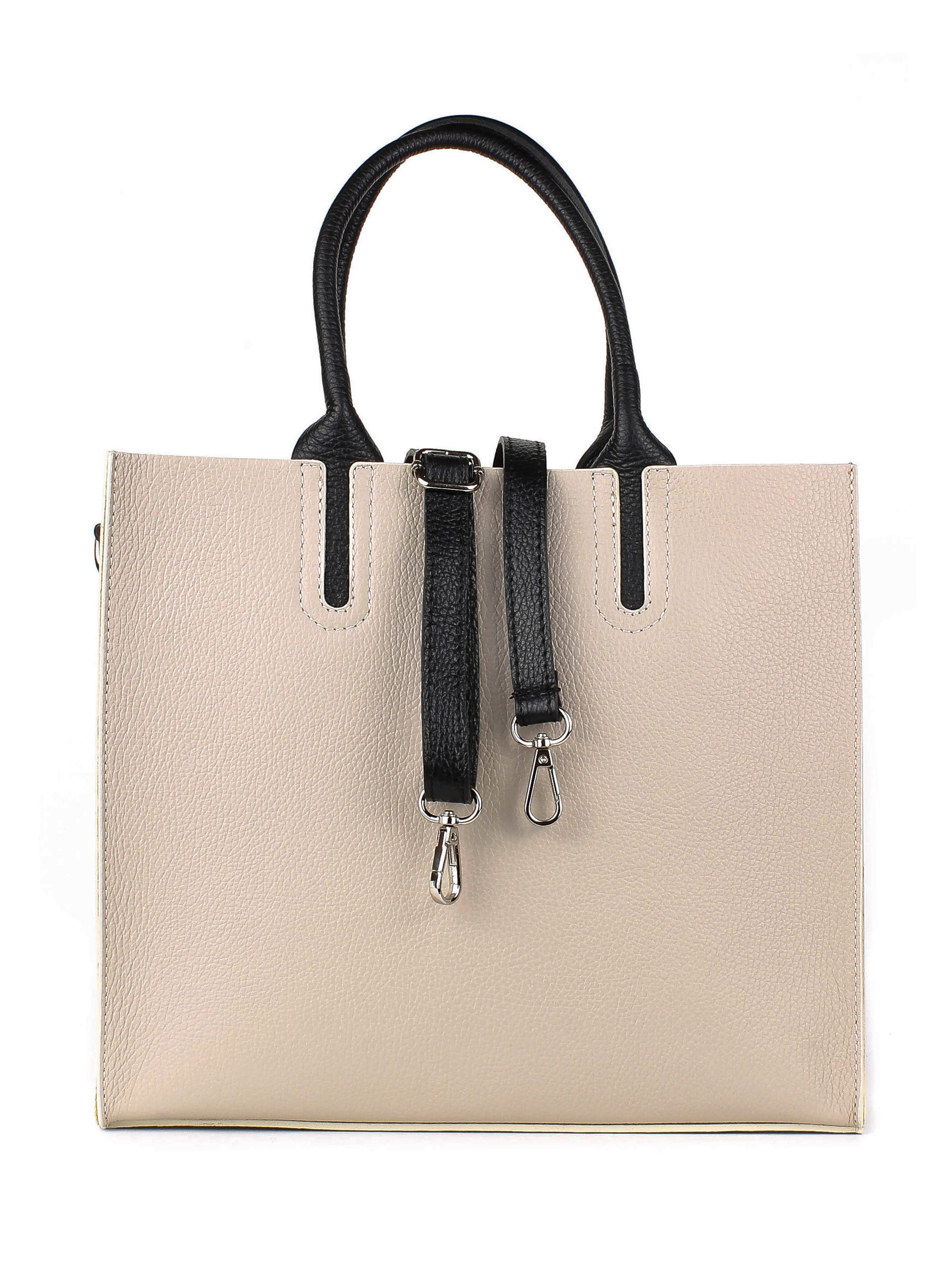 Bolso Tote de piel italiana Beige 2755-11-32