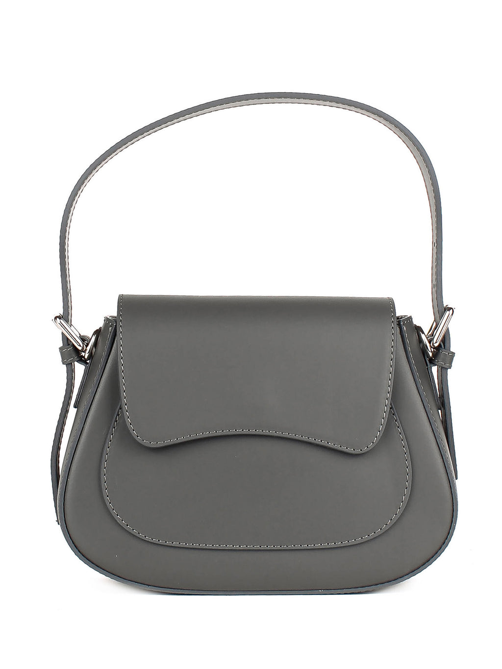 Bolso de hombro de piel italiana Gris 3773-27-31
