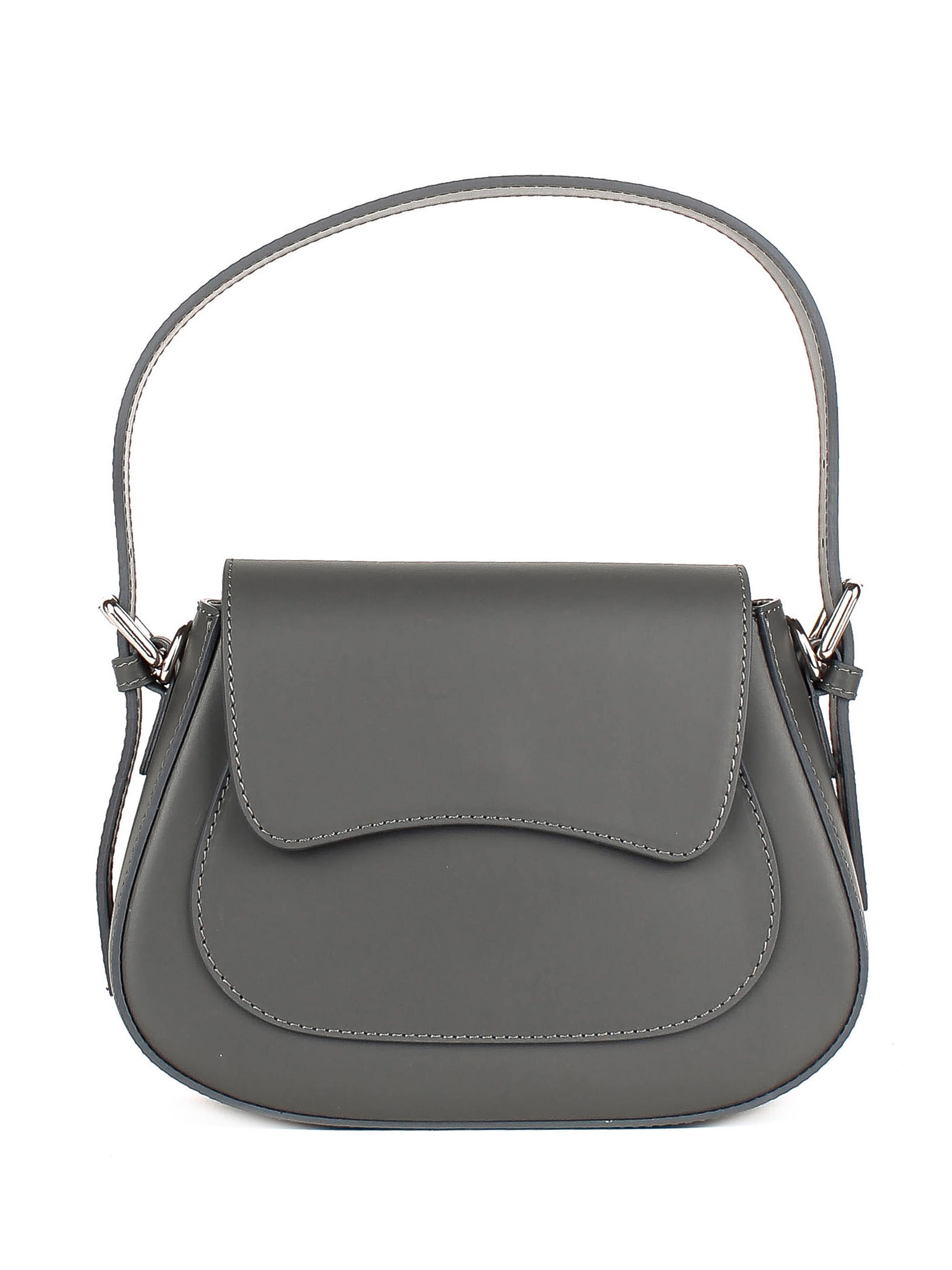 Bolso de hombro de piel italiana Gris 3773-27-31