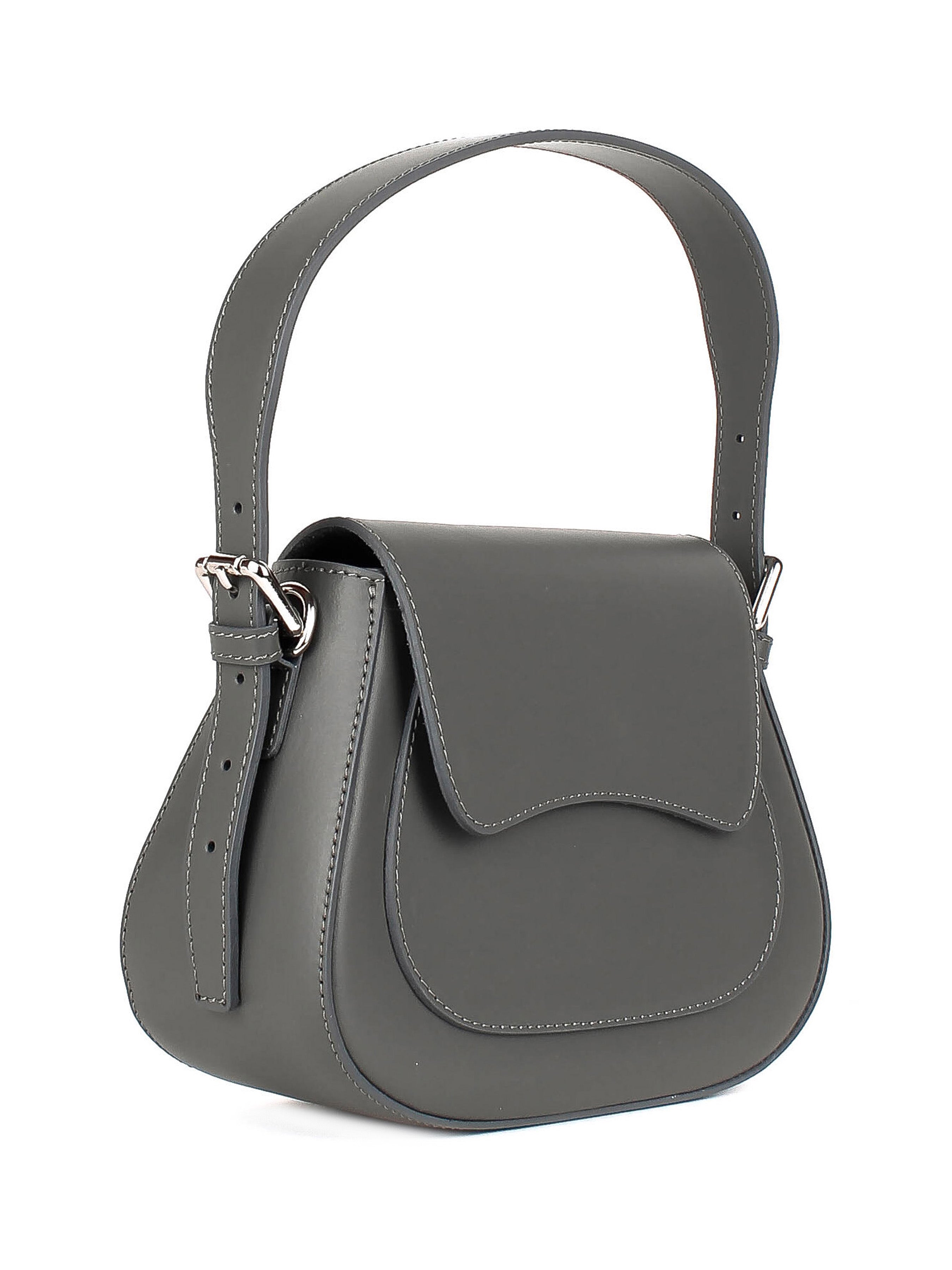 Bolso de hombro de piel italiana Gris 3773-27-31