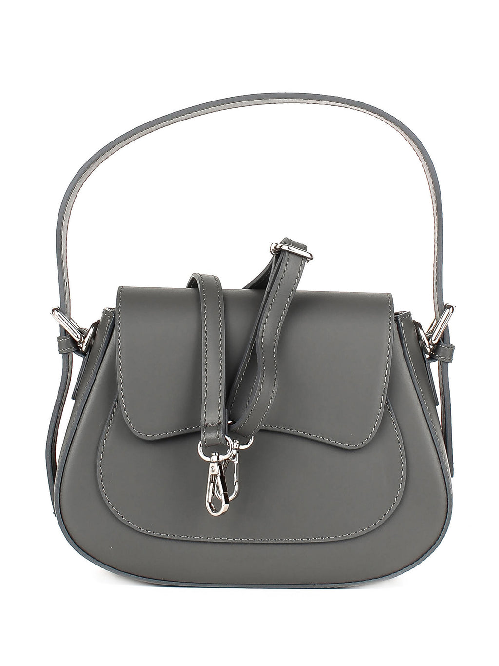 Bolso de hombro de piel italiana Gris 3773-27-31
