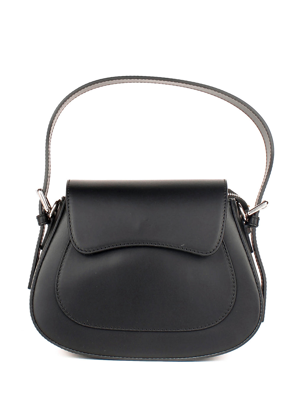 Bolso de hombro de piel italiana Negro 3773-05-31