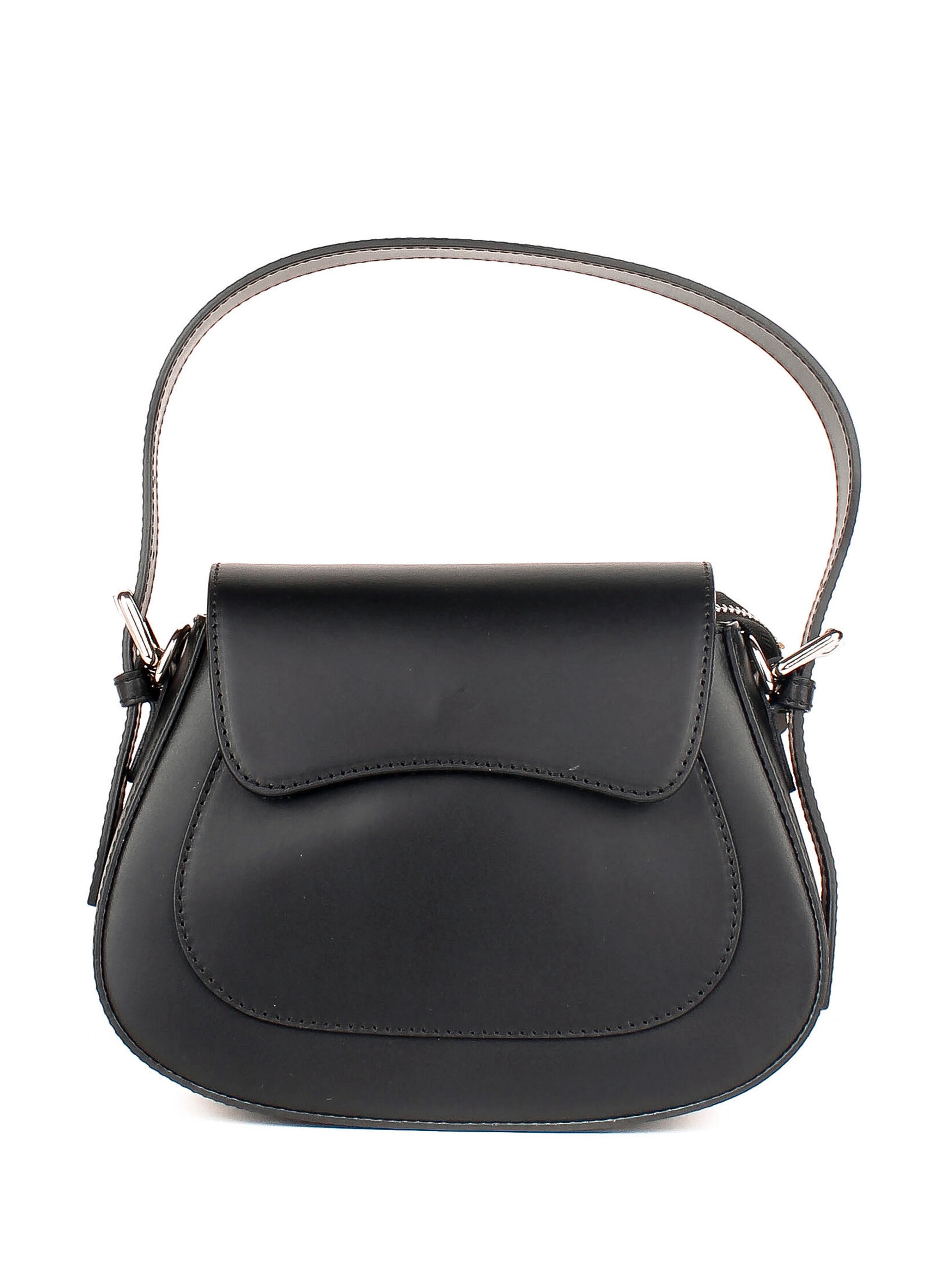 Bolso de hombro de piel italiana Negro 3773-05-31