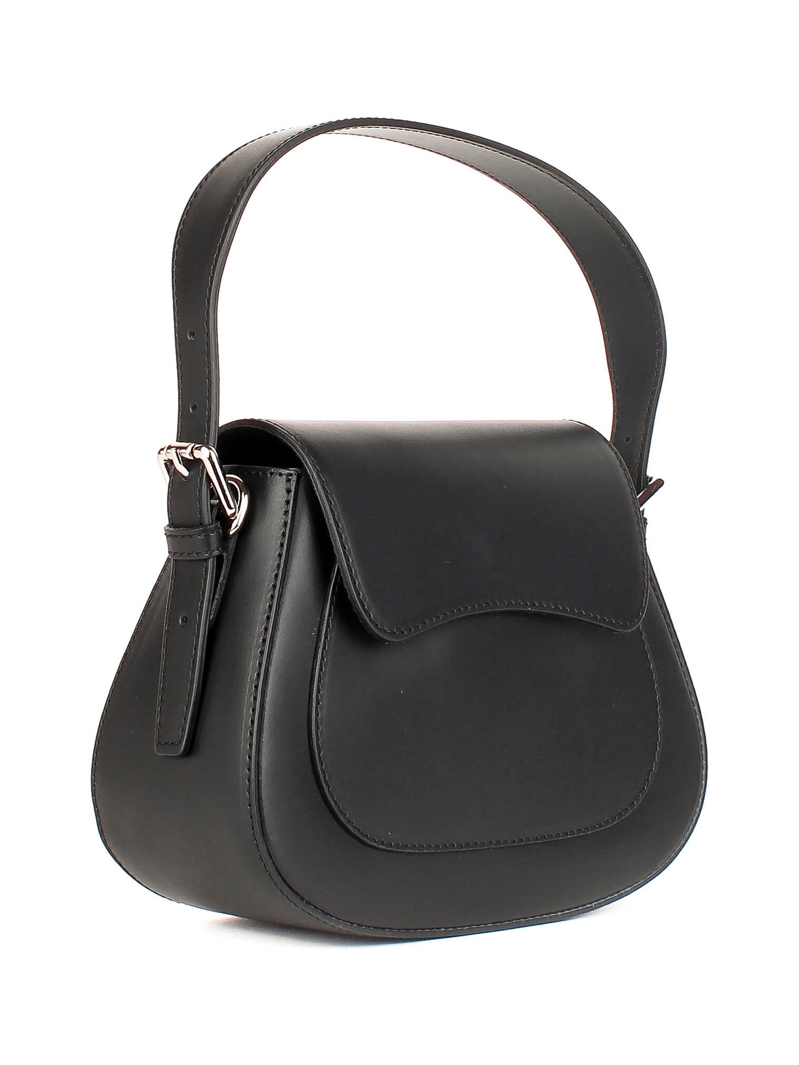 Bolso de hombro de piel italiana Negro 3773-05-31
