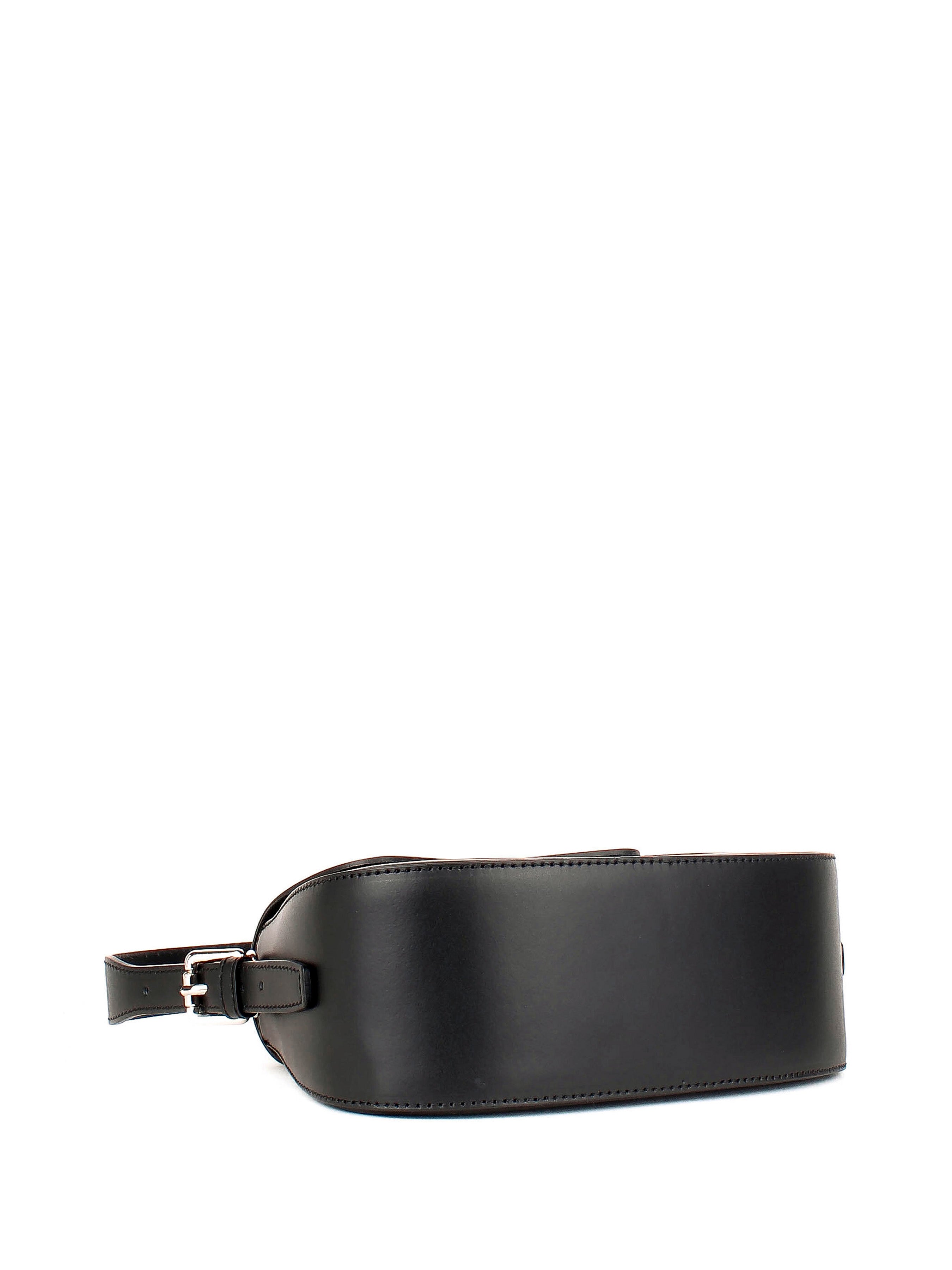 Bolso de hombro de piel italiana Negro 3773-05-31