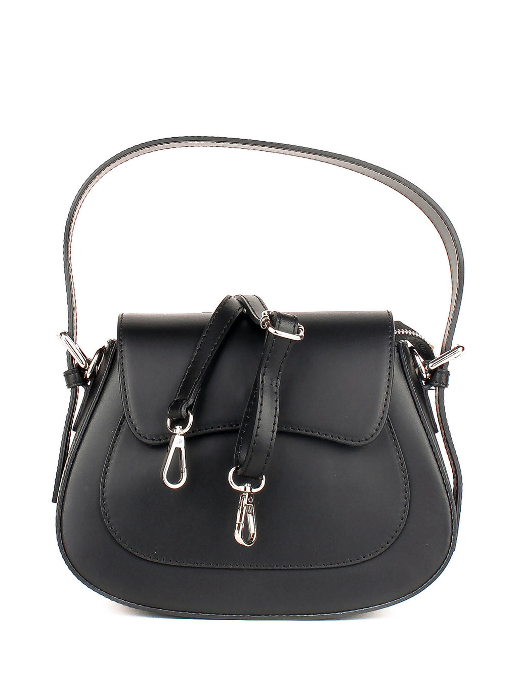 Bolso de hombro de piel italiana Negro 3773-05-31