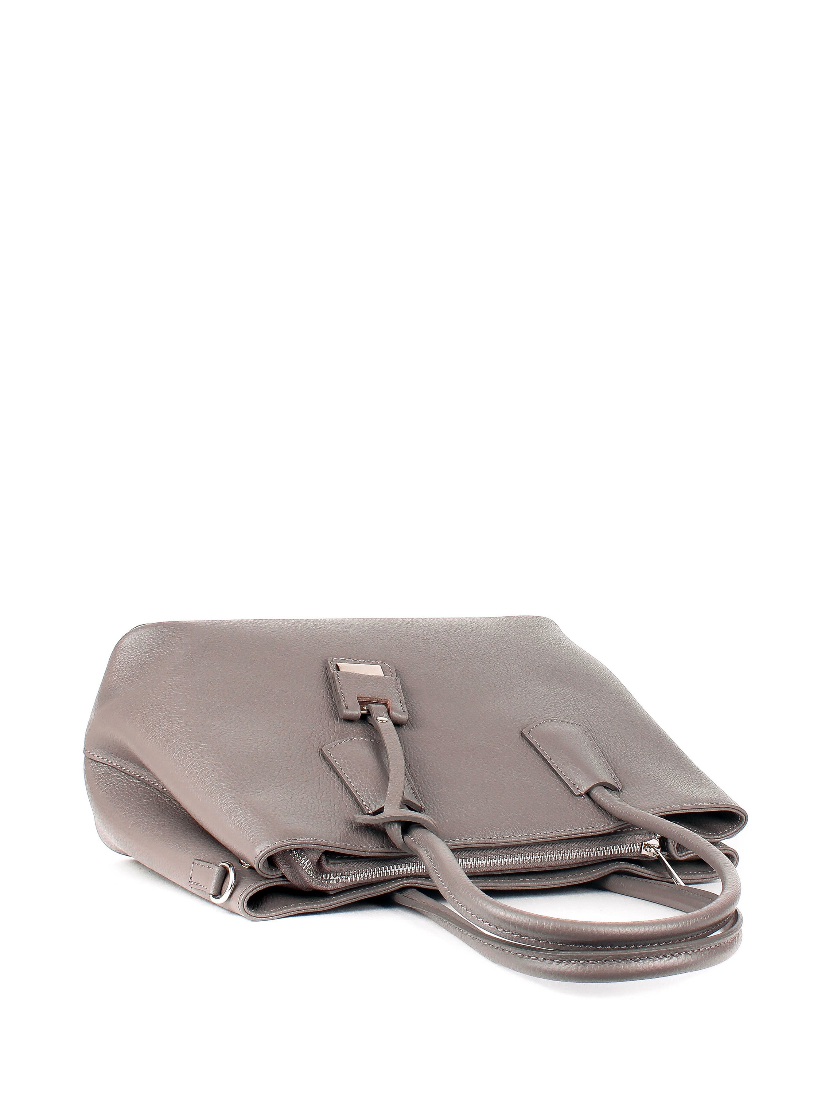 Bolso Tote de piel italiana Gris, Beige 3443-98-32