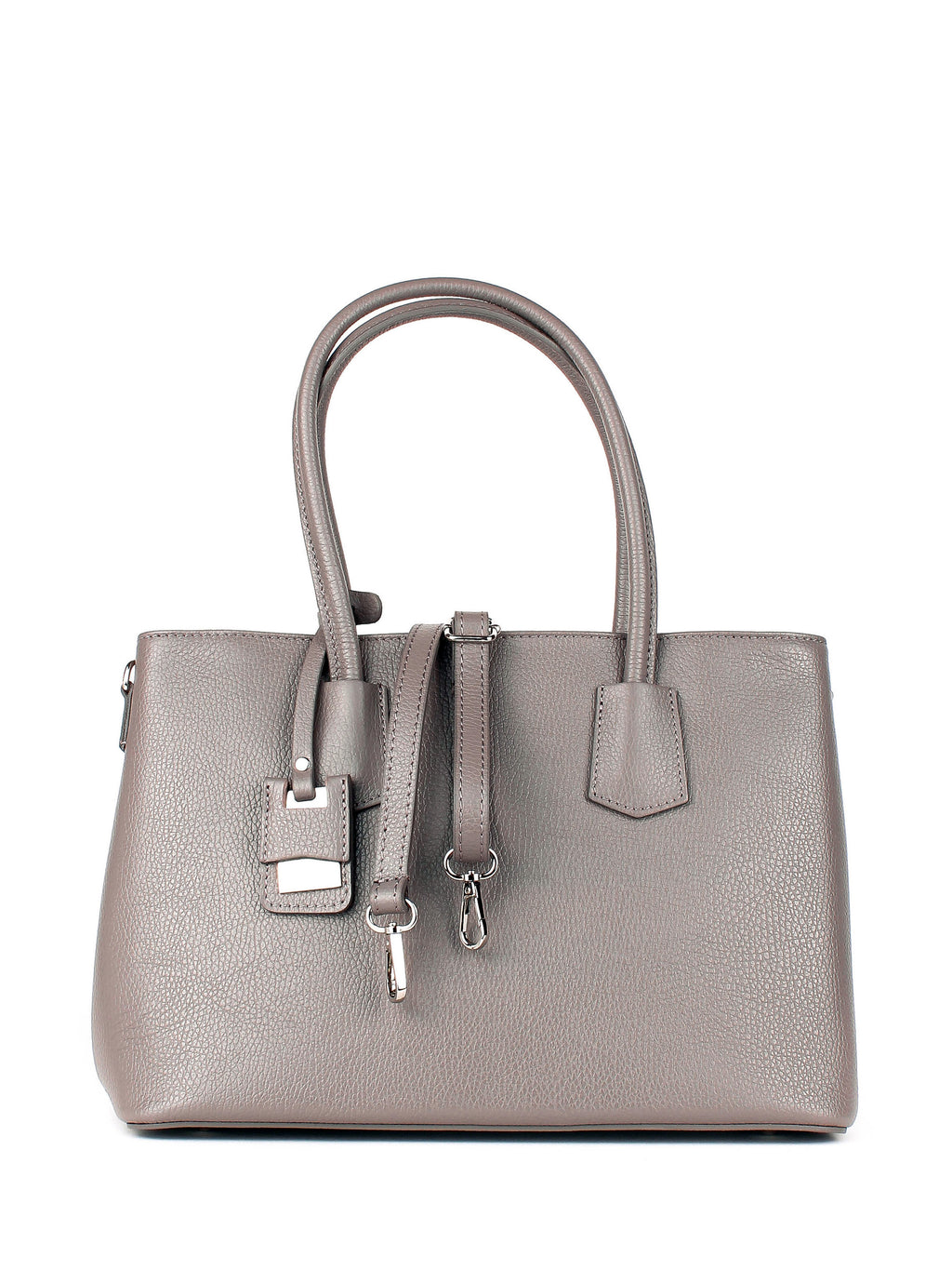 Bolso Tote de piel italiana Gris, Beige 3443-98-32