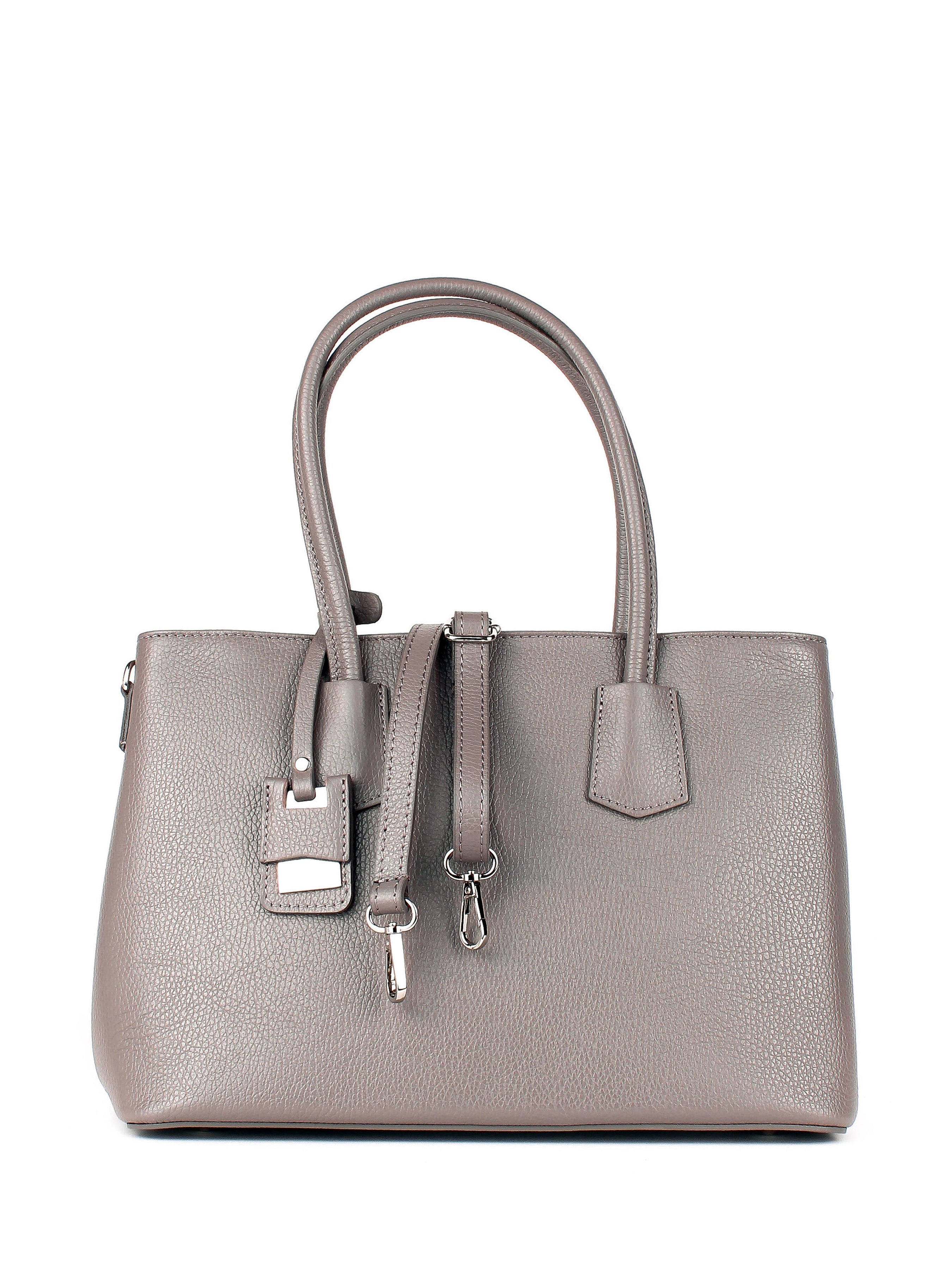 Bolso Tote de piel italiana Gris, Beige 3443-98-32