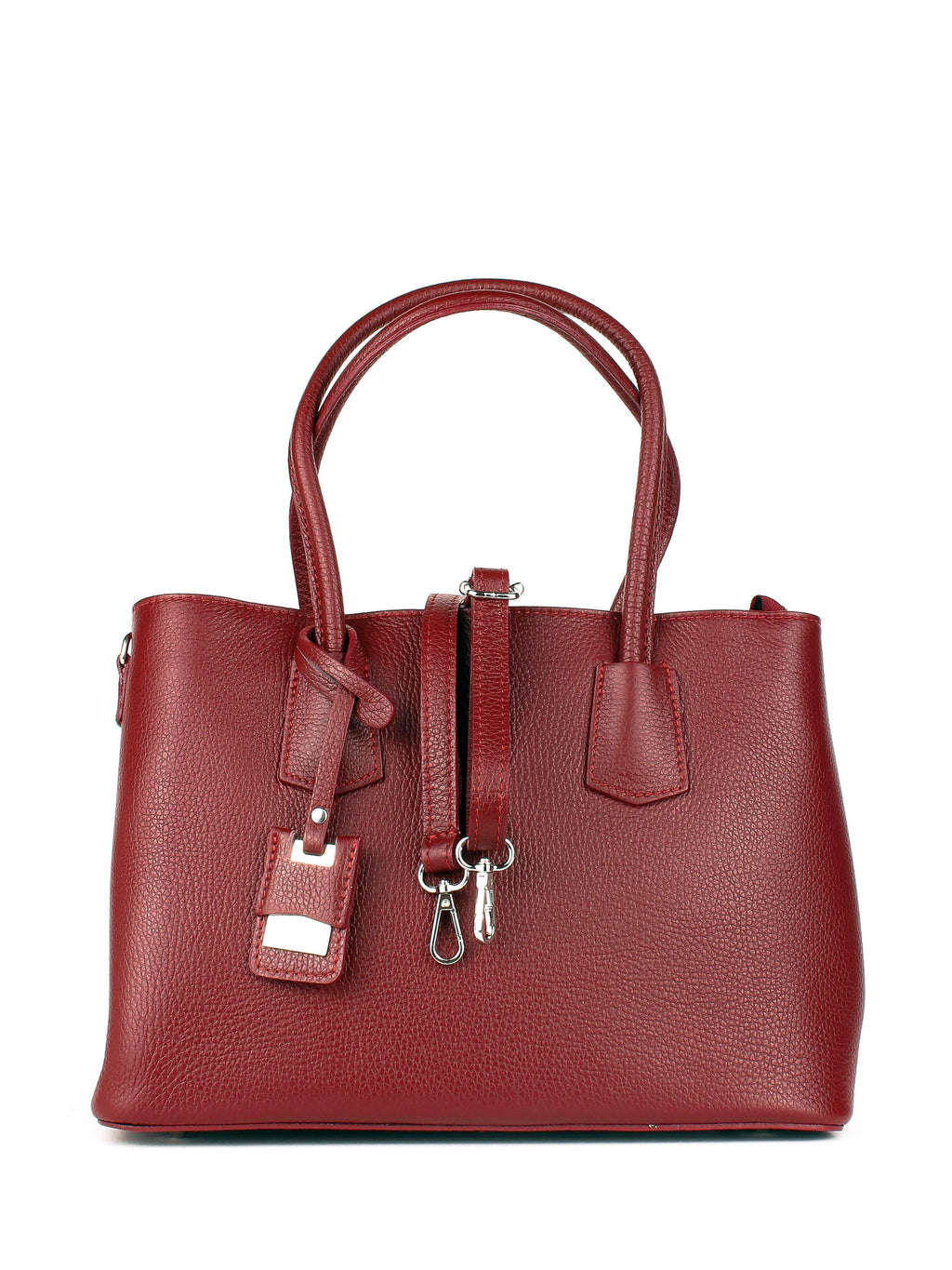 Bolso Tote de piel italiana Burgoña 3443-12-32