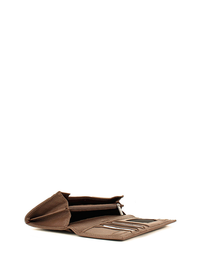 Cartera de piel italiana Gris 1101-51