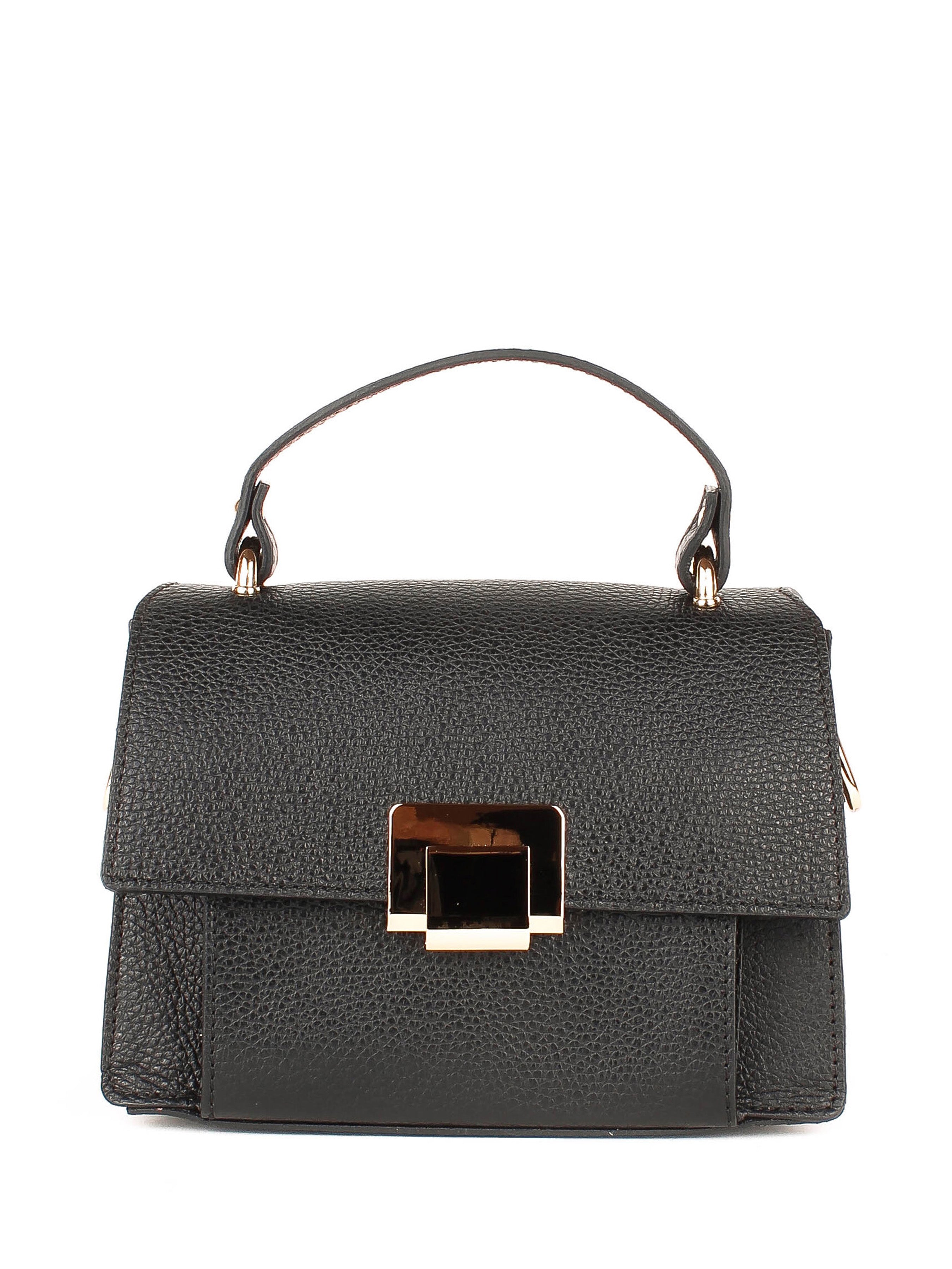 Bolso de mano de piel italiana Negro 2808-05-32
