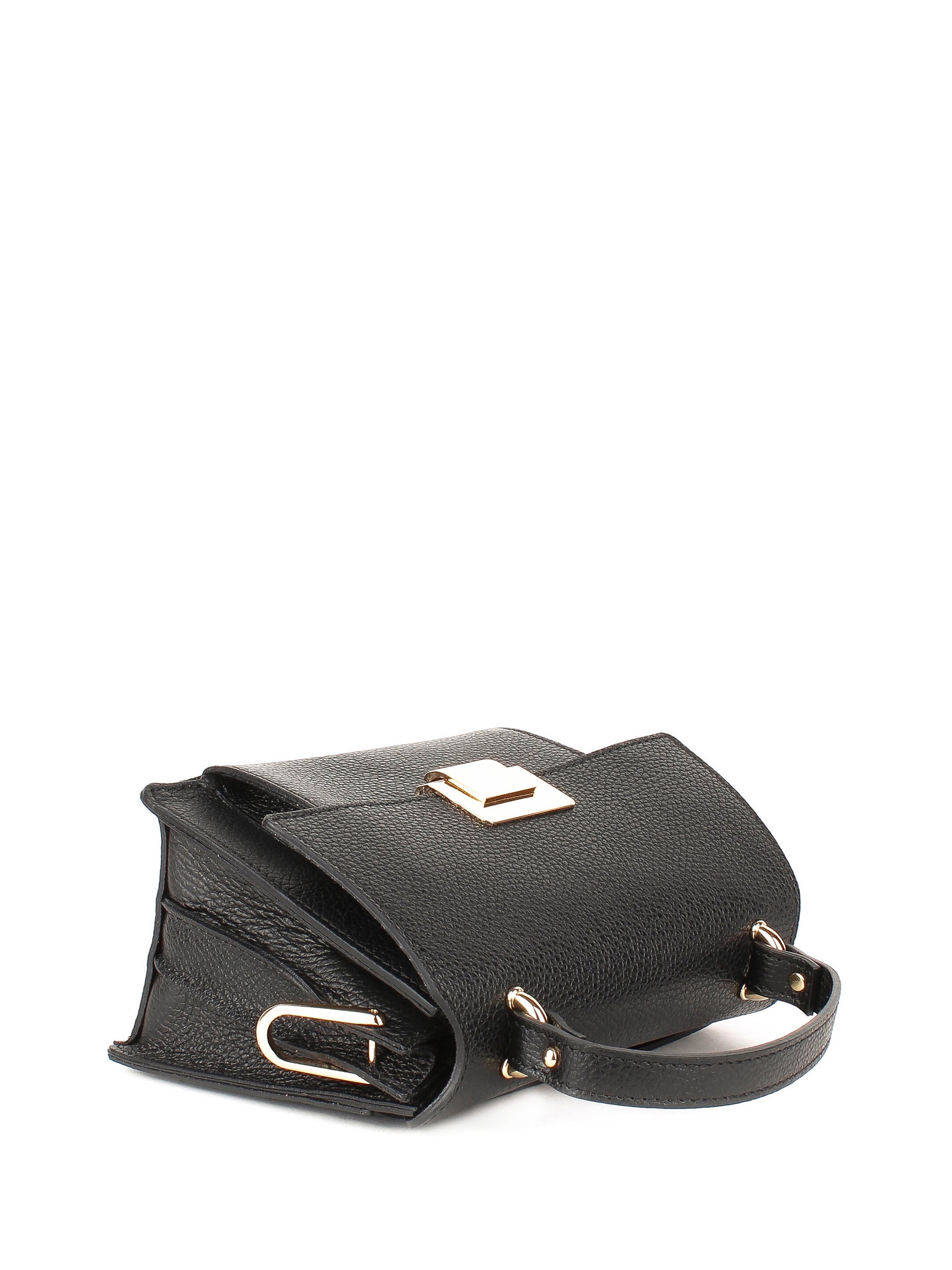 Bolso de mano de piel italiana Negro 2808-05-32