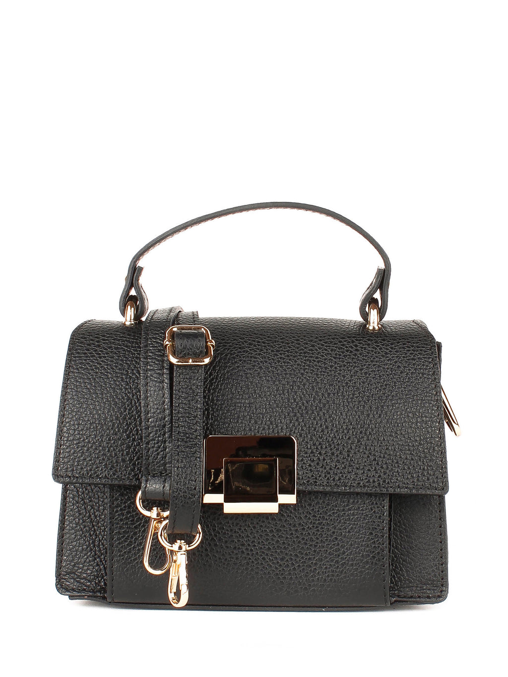 Bolso de mano de piel italiana Negro 2808-05-32