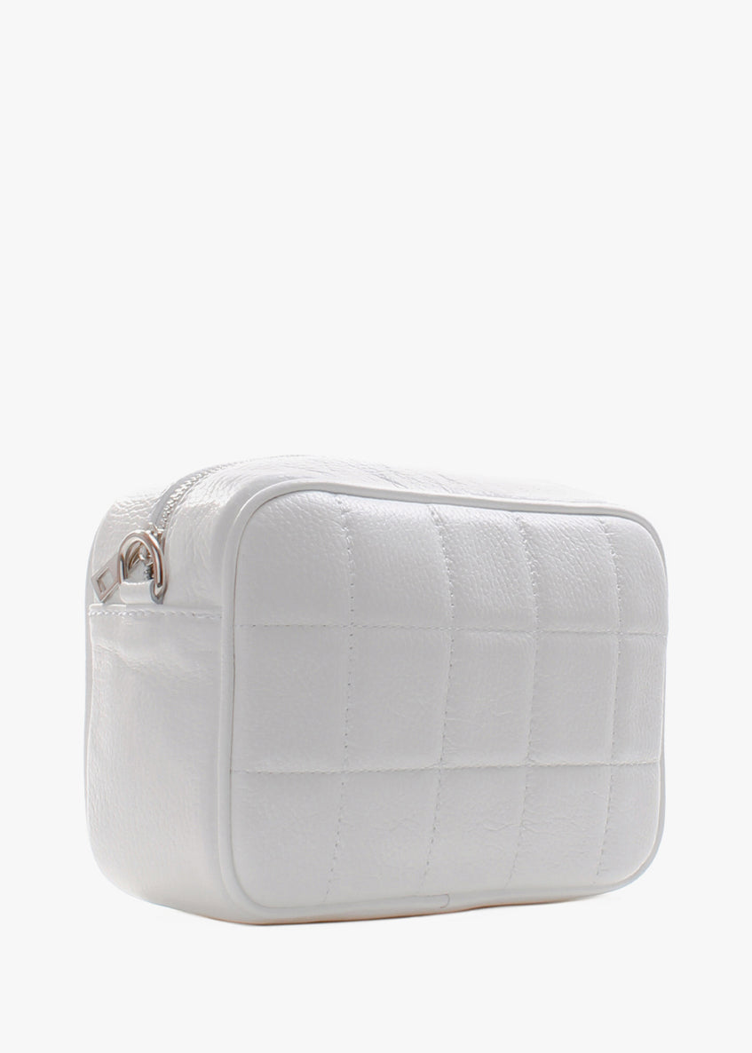 Bandolera de piel italiana Blanco 2843-16-37