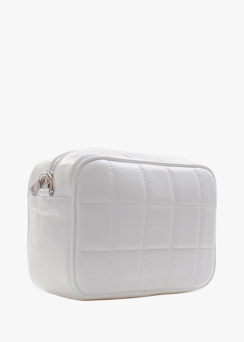 Bandolera de piel italiana Blanco 2843-16-37