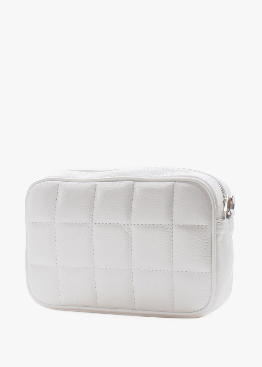 Bandolera de piel italiana Blanco 2843-16-37