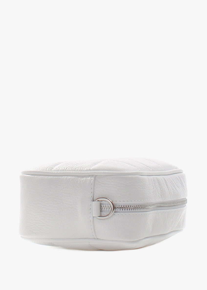 Bandolera de piel italiana Blanco 2843-16-37