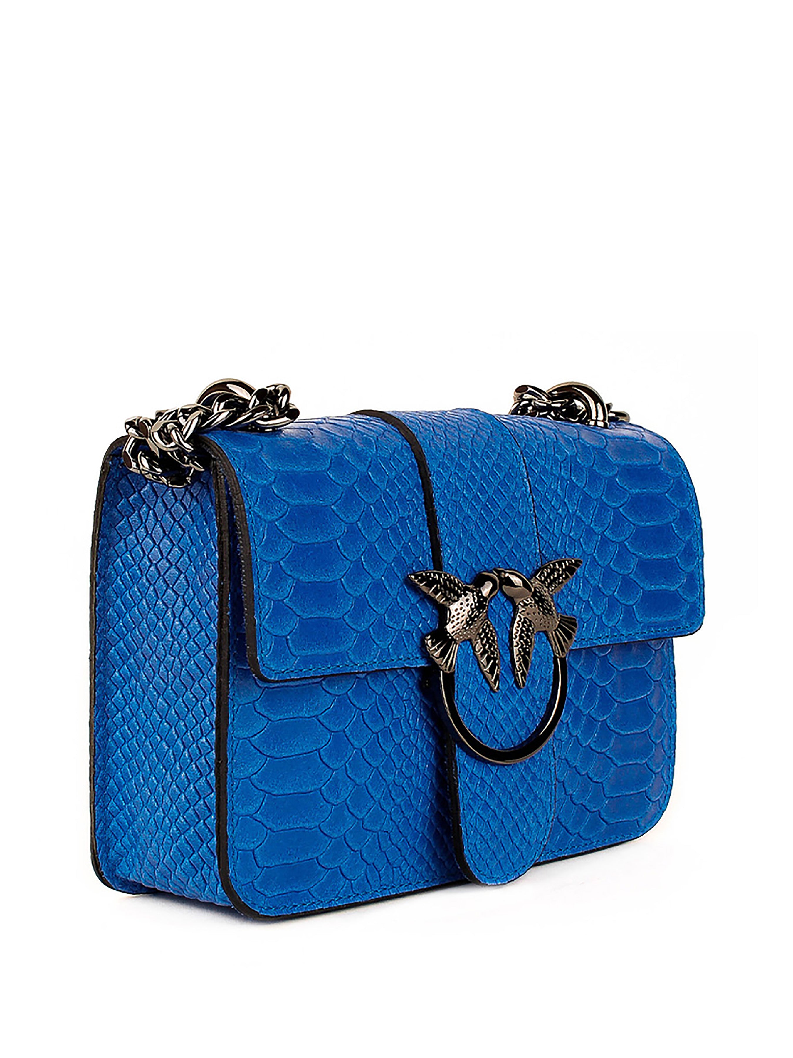 Bandolera de piel italiana Azul 1710-07-35