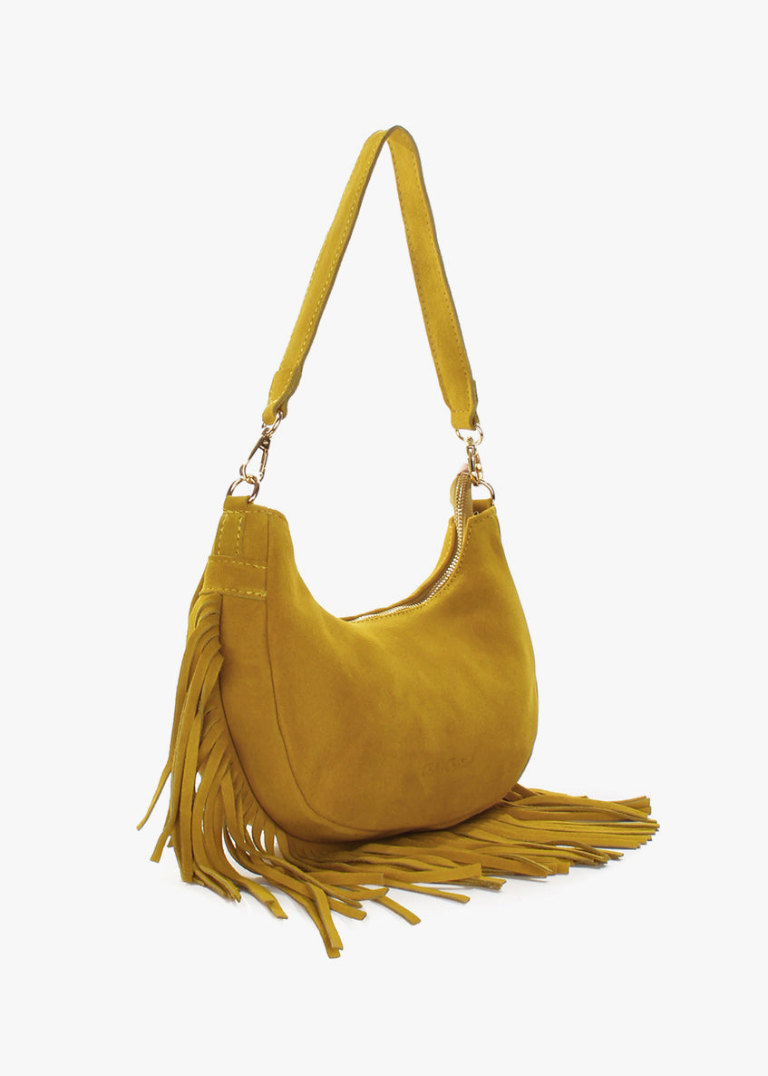 Bolso de hombro de piel italiana Amarillo 3425-55-38