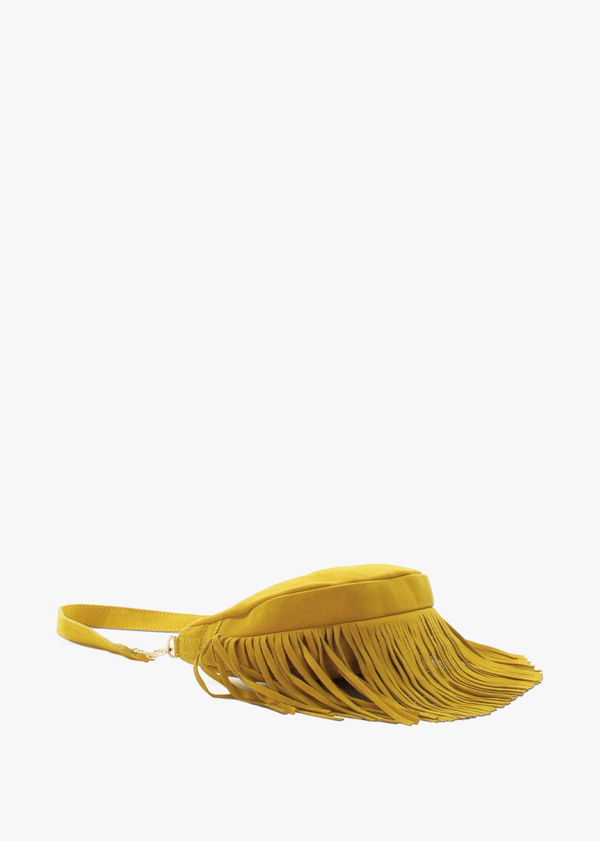 Bolso de hombro de piel italiana Amarillo 3425-55-38