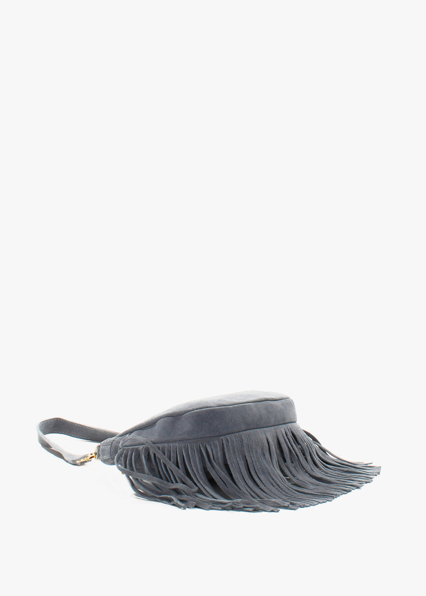 Bolso de hombro de piel italiana Gris 3425-18-38