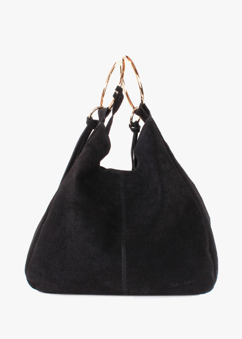 Bolso de mano de piel italiana Negro 3219-05-38