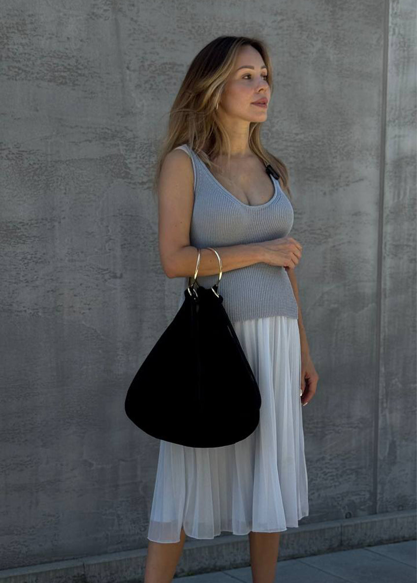 Bolso de mano de piel italiana Negro 3219-05-38