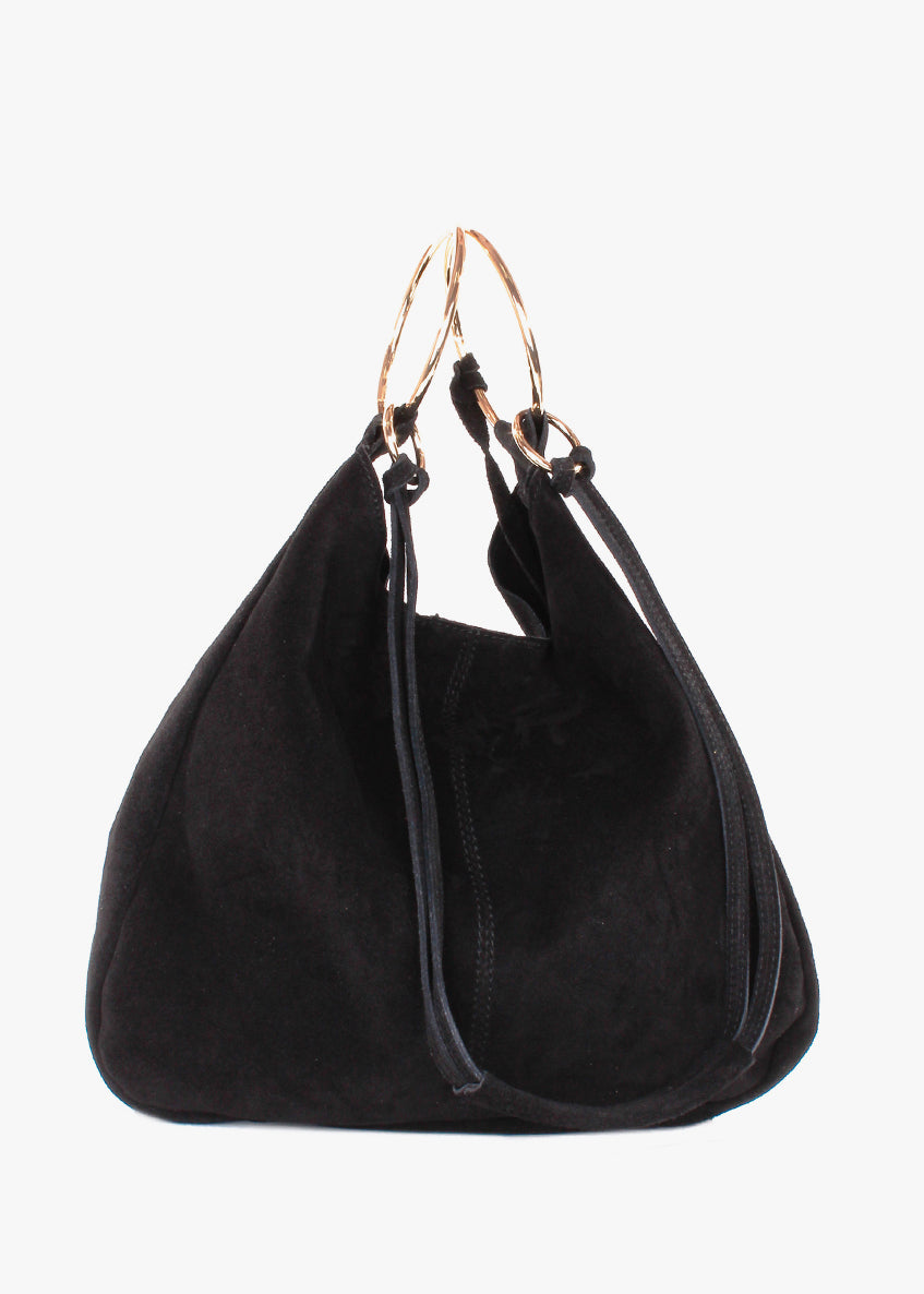 Bolso de mano de piel italiana Negro 3219-05-38