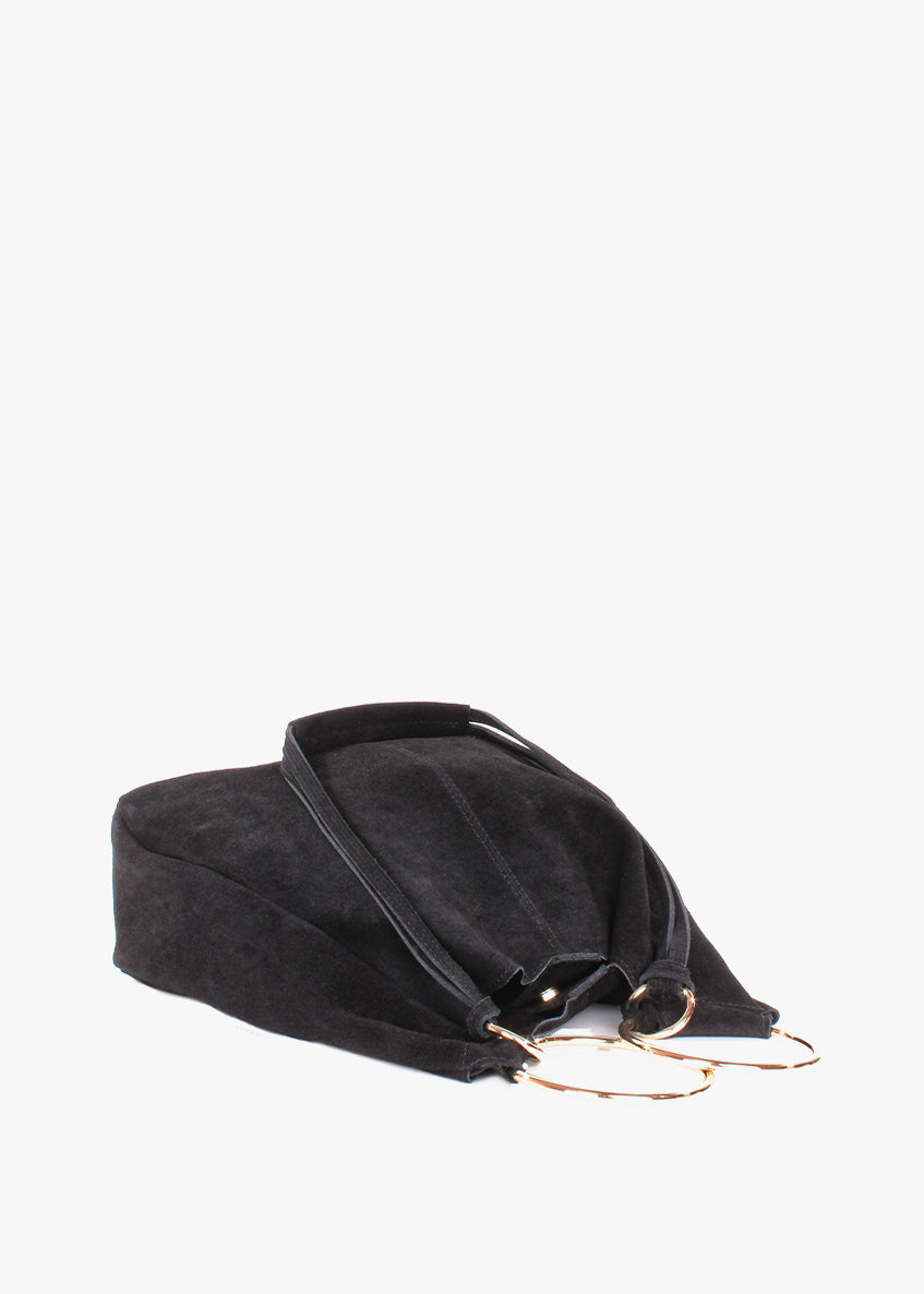 Bolso de mano de piel italiana Negro 3219-05-38