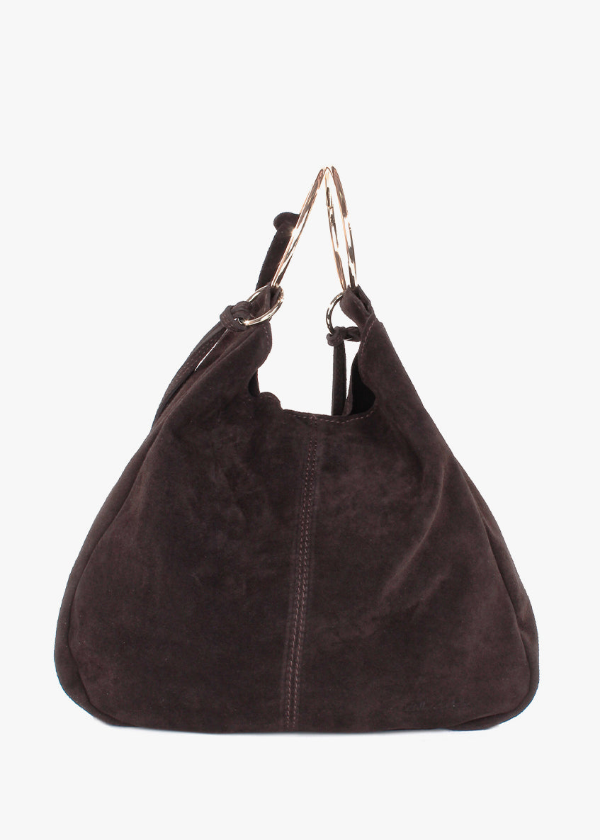 Bolso de mano de piel italiana Marrón 3219-06-38