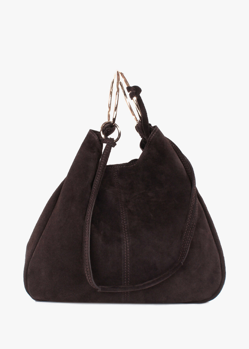Bolso de mano de piel italiana Marrón 3219-06-38