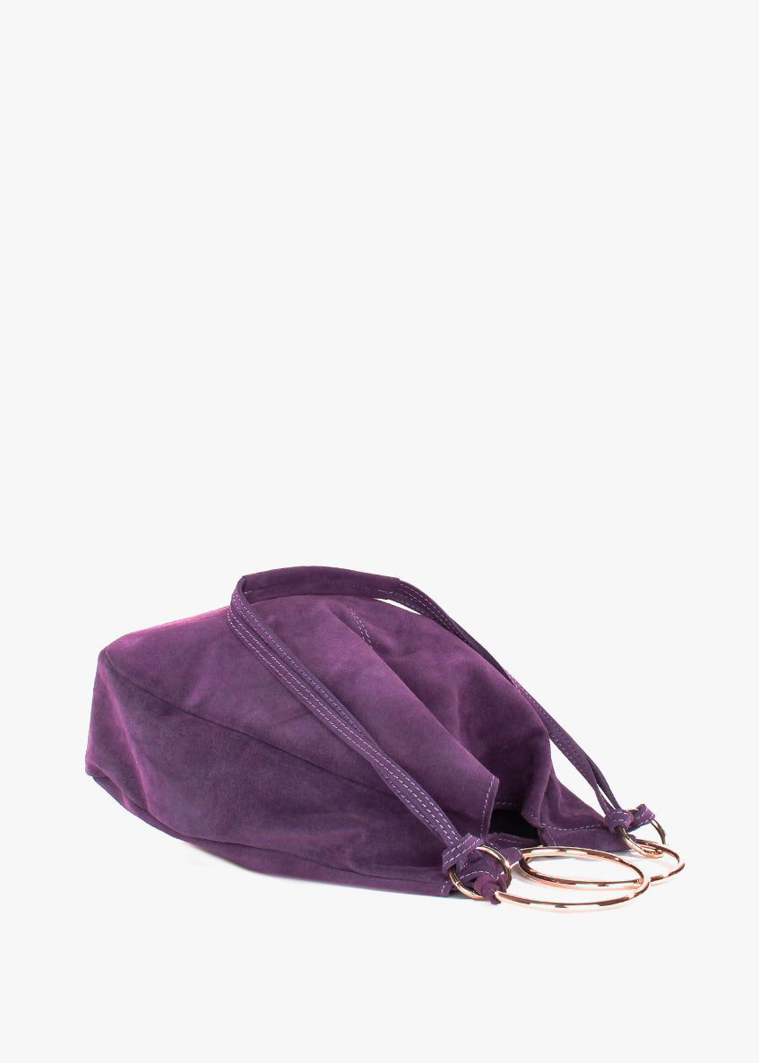 Bolso de mano de piel italiana Morado 3219-14-38