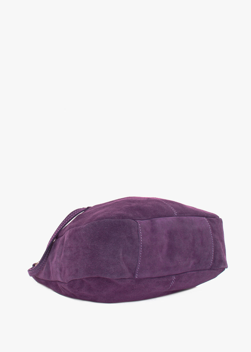 Bolso de mano de piel italiana Morado 3219-14-38