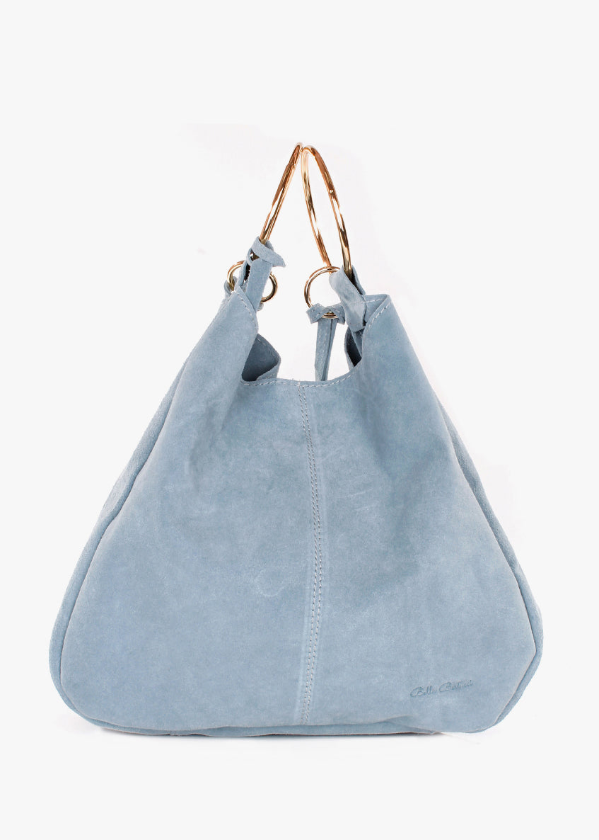 Bolso de mano de piel italiana Блакитний 3219-17-38