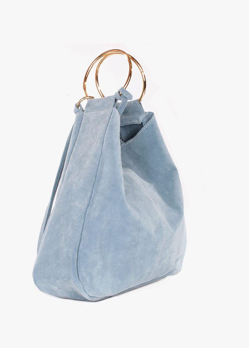 Bolso de mano de piel italiana Блакитний 3219-17-38