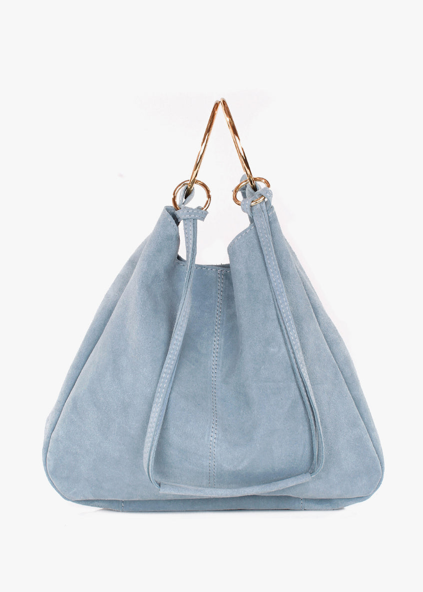 Bolso de mano de piel italiana Блакитний 3219-17-38