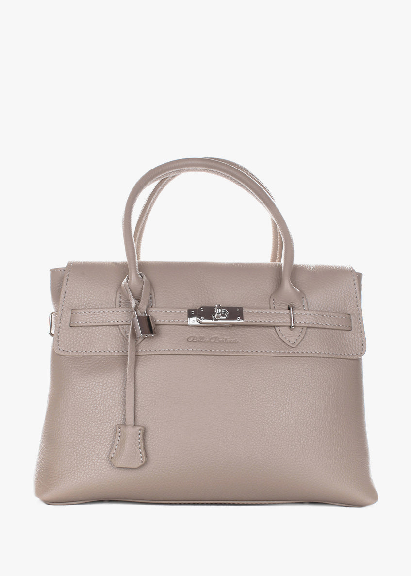 Bolso de mano de piel italiana Beige 5419-11-32