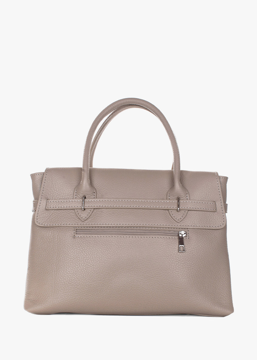 Bolso de mano de piel italiana Beige 5419-11-32