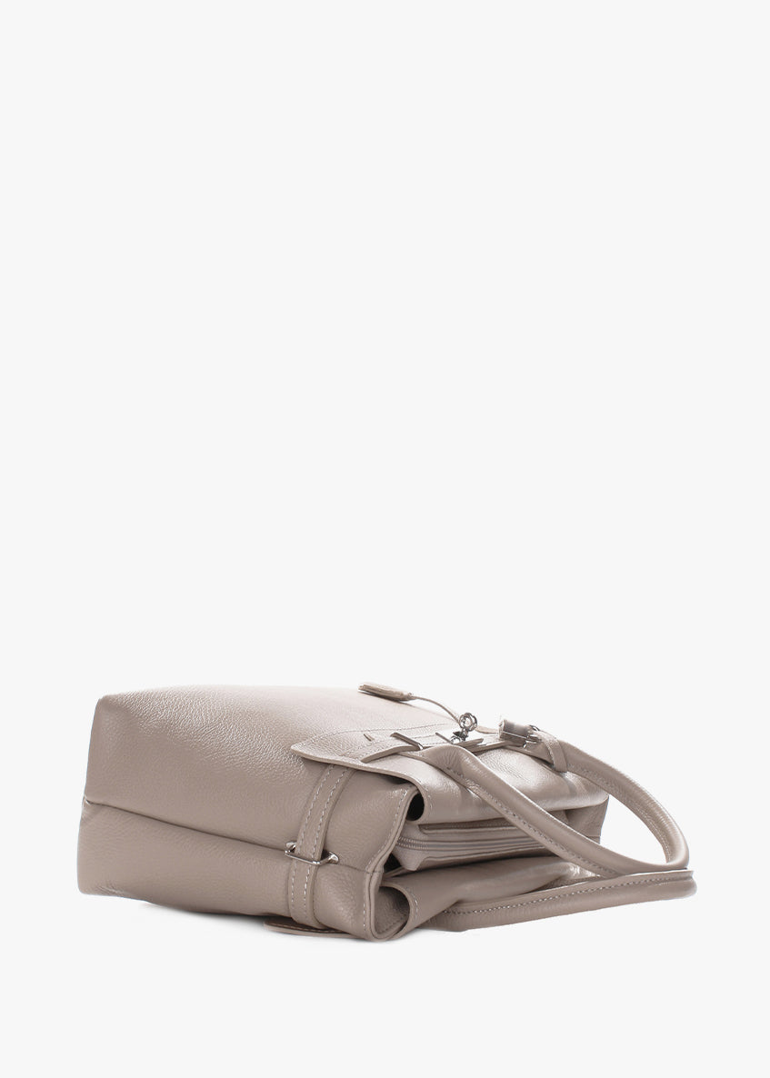 Bolso de mano de piel italiana Beige 5419-11-32