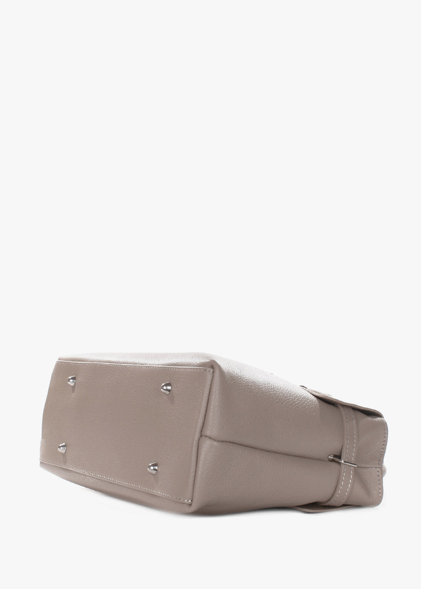 Bolso de mano de piel italiana Beige 5419-11-32