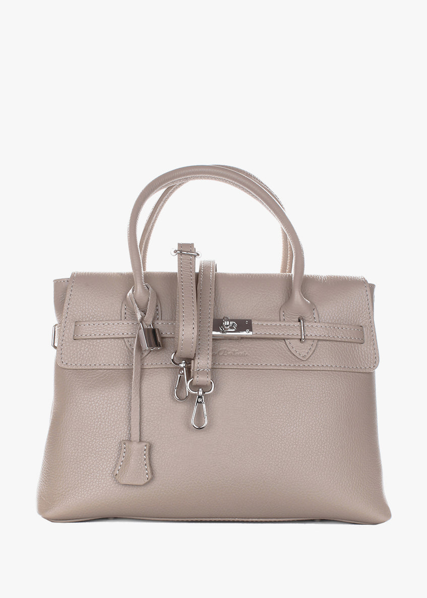 Bolso de mano de piel italiana Beige 5419-11-32