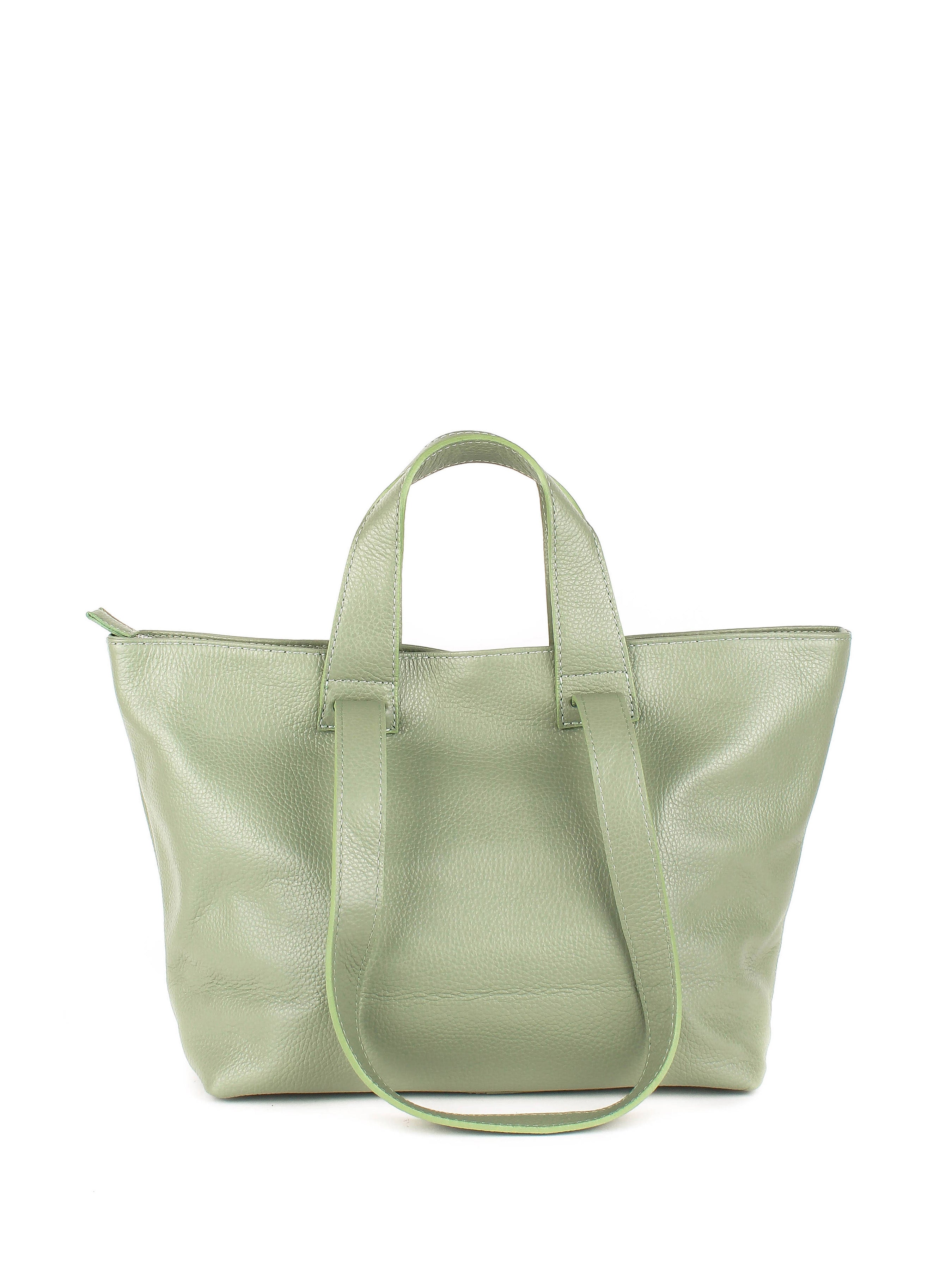 Bolso de mano de piel italiana Verde 1662-81-32