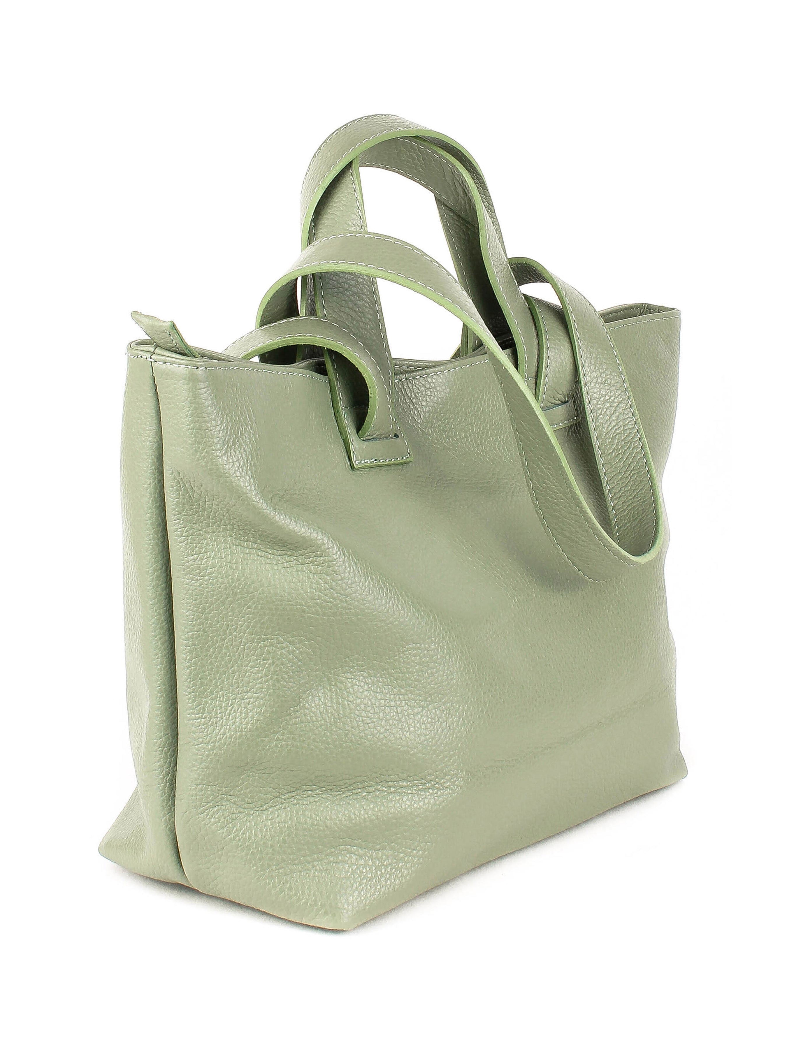 Bolso de mano de piel italiana Verde 1662-81-32