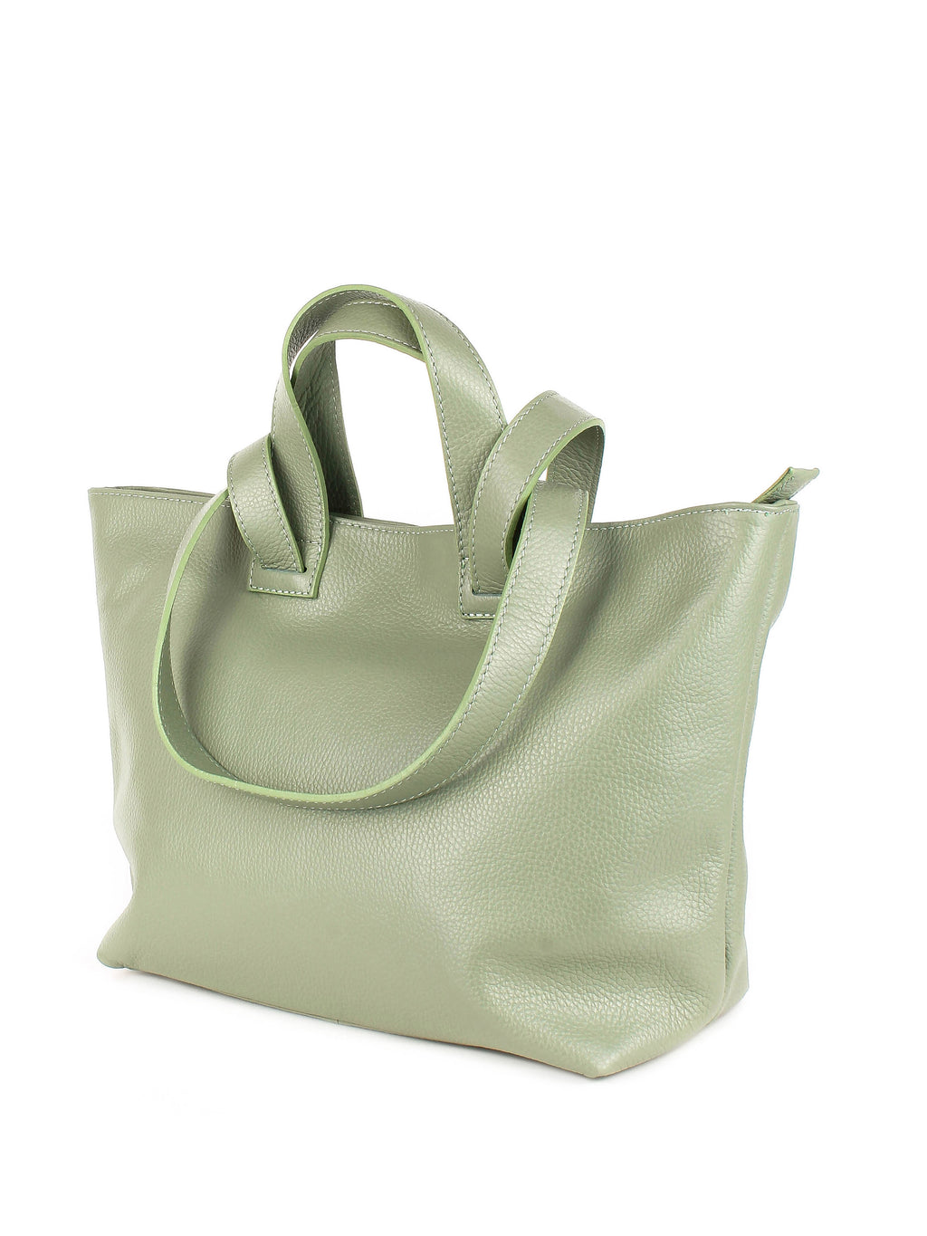Bolso de mano de piel italiana Verde 1662-81-32