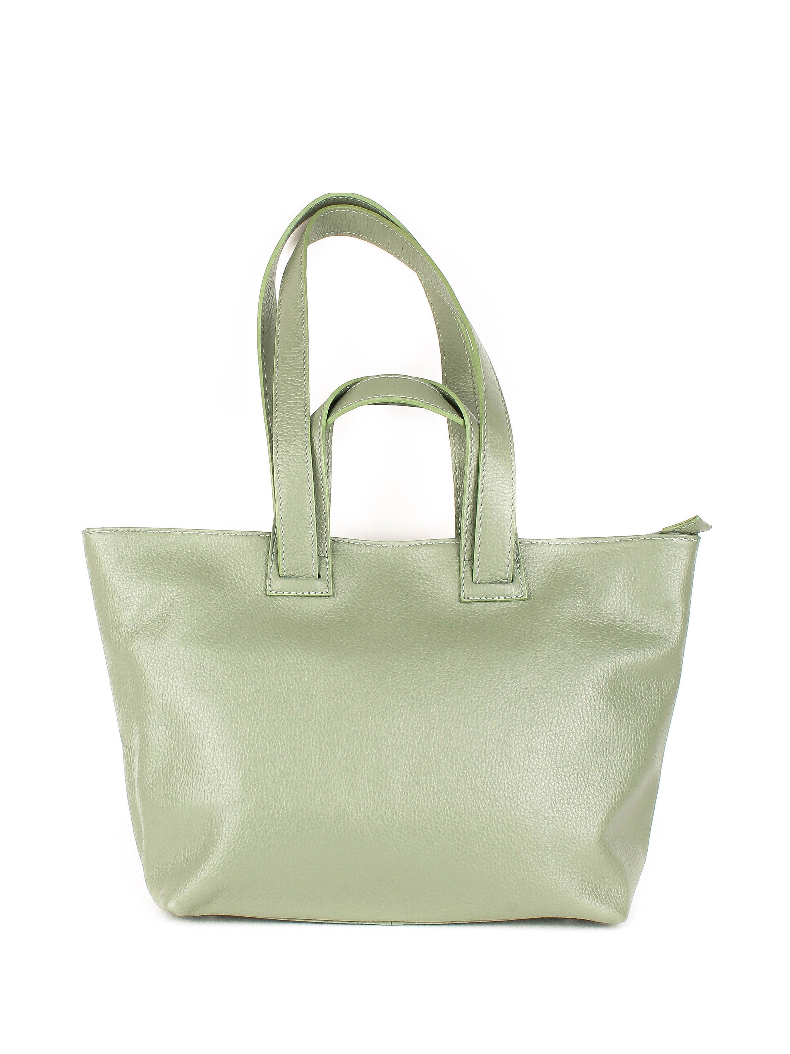 Bolso de mano de piel italiana Verde 1662-81-32