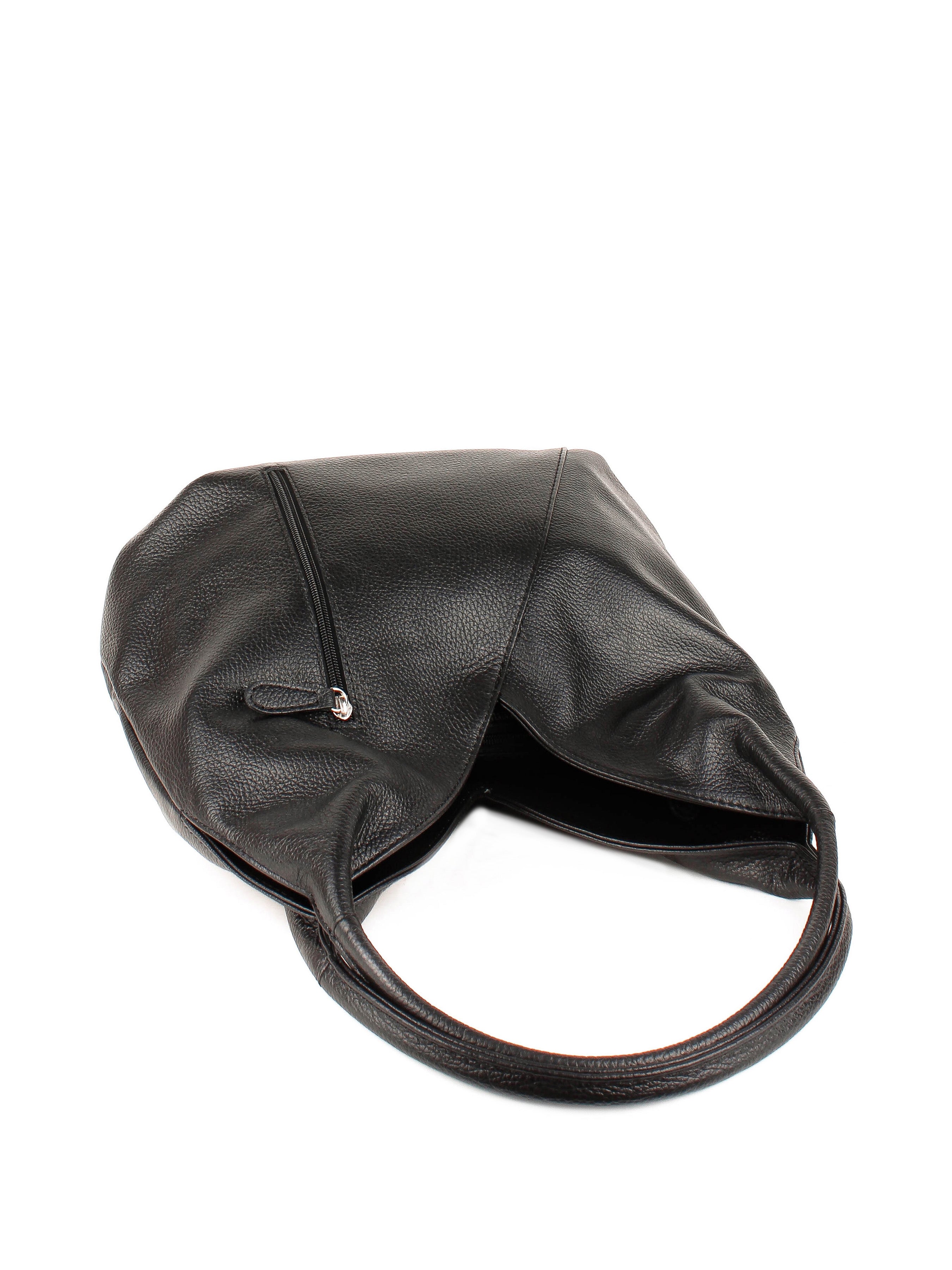 Bolso de hombro de piel italiana Negro 6913-05-32