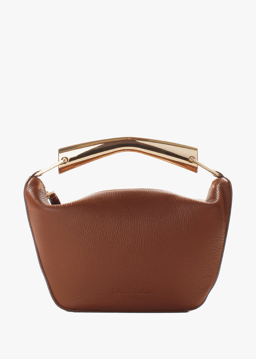 Bolso de hombro de piel italiana Rojo 7142-45-32